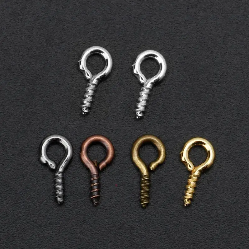 

600Pcs 6 Colors Screw Eye Pins Eyelets Screw Threaded Hooks for Jewelry Making