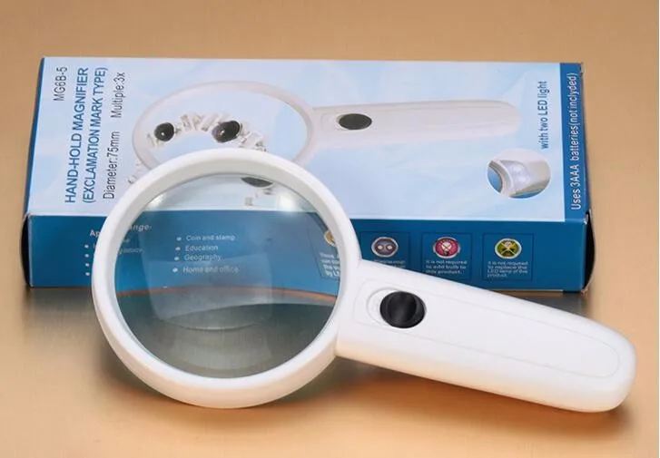 Новинка 2019 2 LED Light 5X Лупа для чтения увеличительное стекло ювелирные изделия в