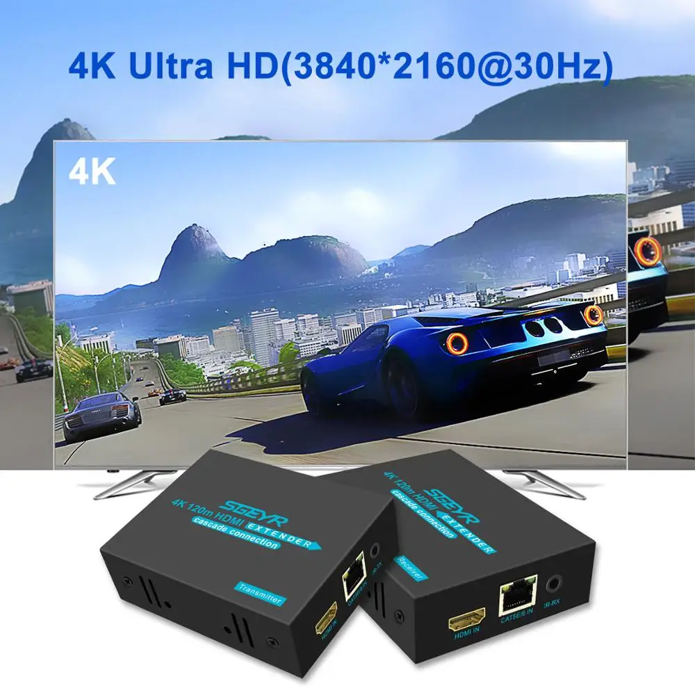 SGEYR HDMI удлинитель с 2 порты тонкого цифрового разъема для передачи звука и