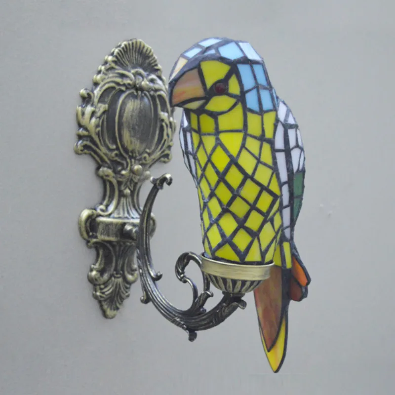 Настенная лампа Тиффани Macaw bird витражное стекло настенная декоративная для фойе