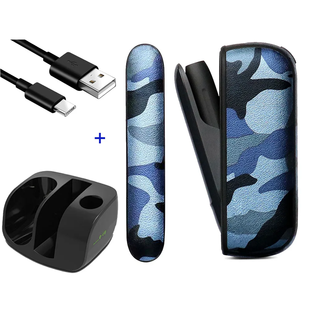 Чехол JINXINGCHENG и зарядное устройство для Iqos 3,0, Боковая Сумка, держатель, чехол с зарядкой - Цвет: Синий