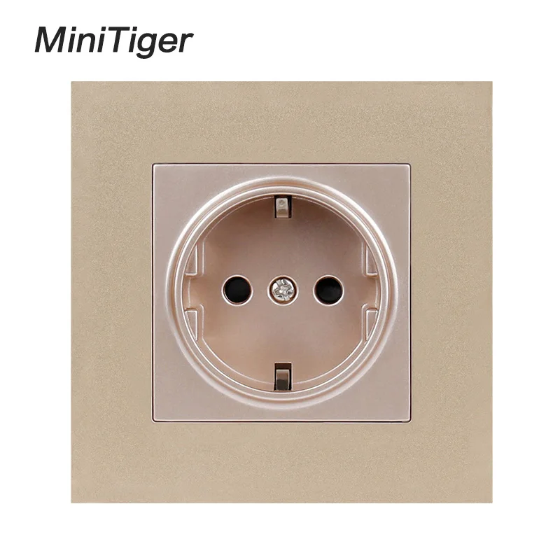 Minitiger Белая настенная пластиковая панель 1 банда розетка заземленная 16А стандарт