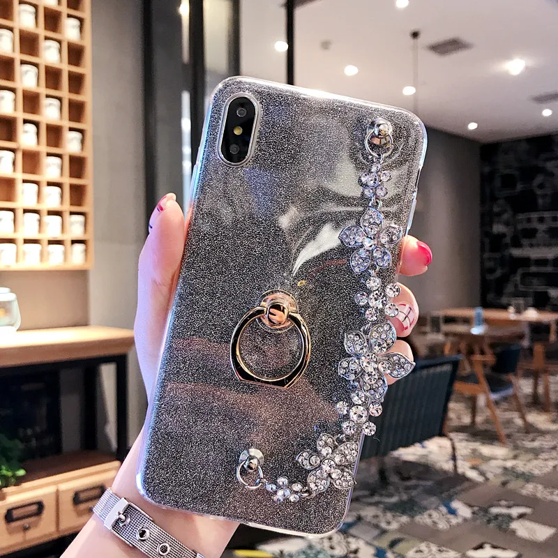 Чехлы для Gliiter для huawei Y9 Y7 Pro Y6 Prime Y5 Y3 ii Bling кольцо браслет Чехлы бампер