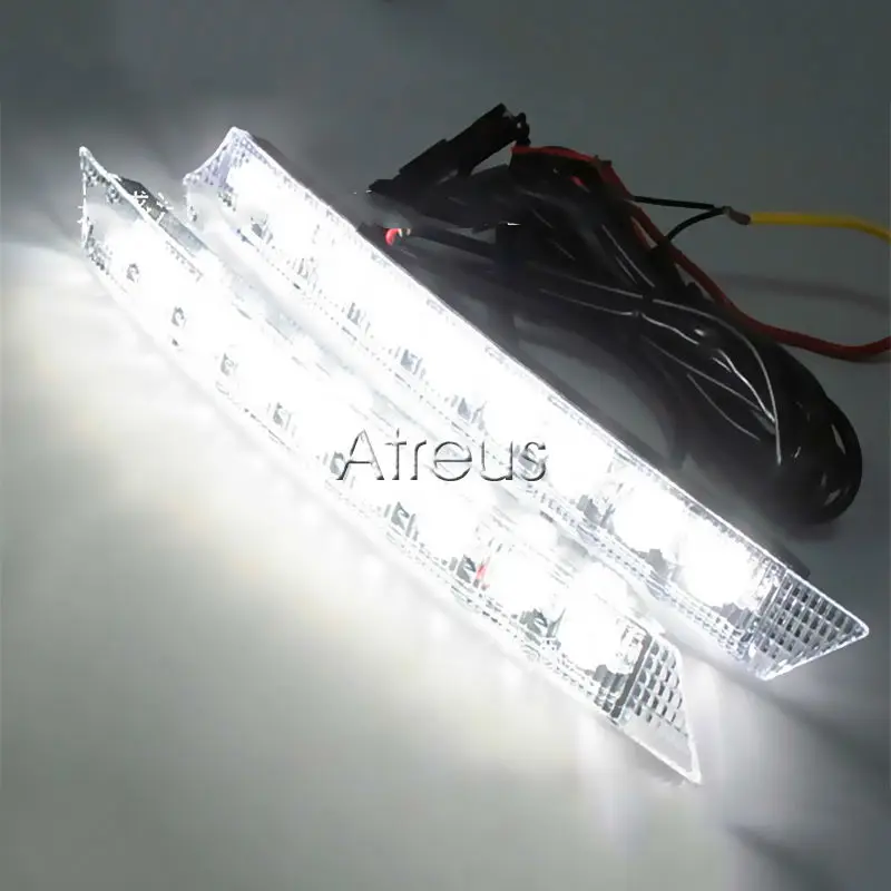 EALEN1Pair автомобиля 12V светодиодный Габаритные огни DRL противотуманный фонарь белый