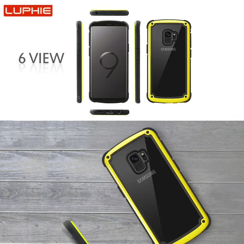 LUPHIE Shockproof Airbag Case For Samsung Galaxy S10 S9 S8 Plus Note 9 S10e Luxury Cover Transparent |