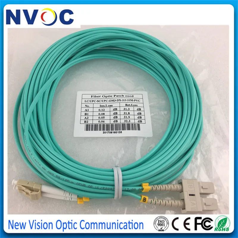 10 шт./лот м (33 фута) LC SC OM3 Многомодовый Дуплекс г 50/125 3 мм двойной LC/UPC SC/UPC полировка