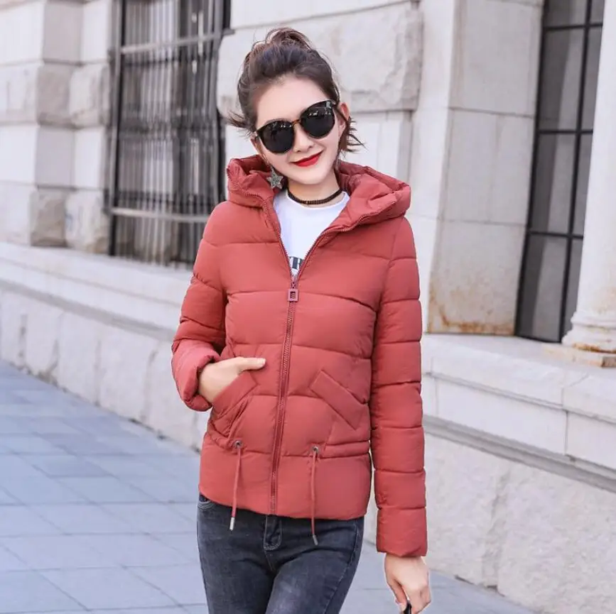 2018 зимняя куртка Мягкий Для женщин хлопка короткая новый тонкий теплые парки