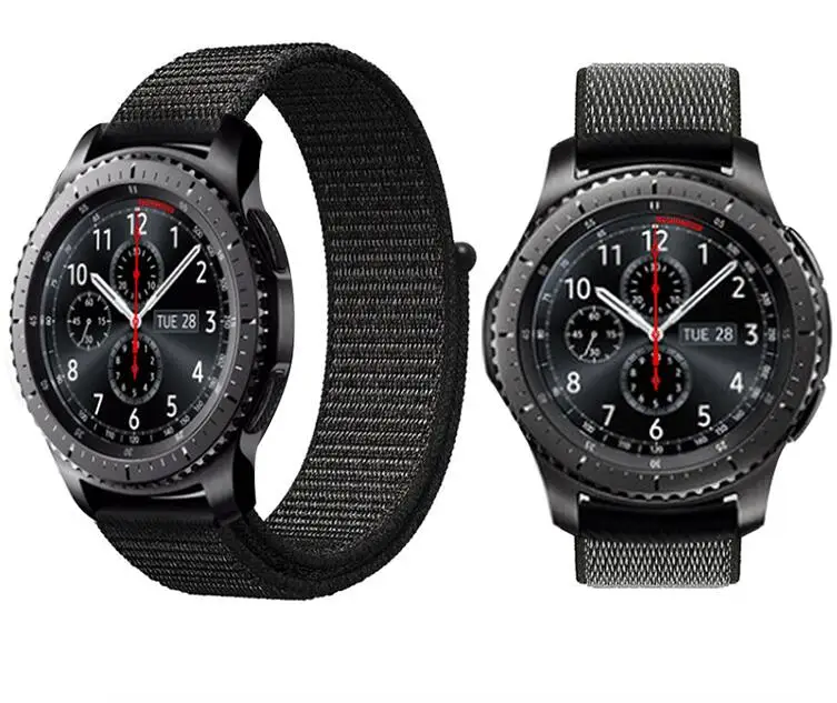 Нейлоновый ремешок для samsung galaxy watch 42 46 active gear s2 S3 Live Neo для huawei amazfit 2s 1 pace bip pebble time strap 22 20 мм