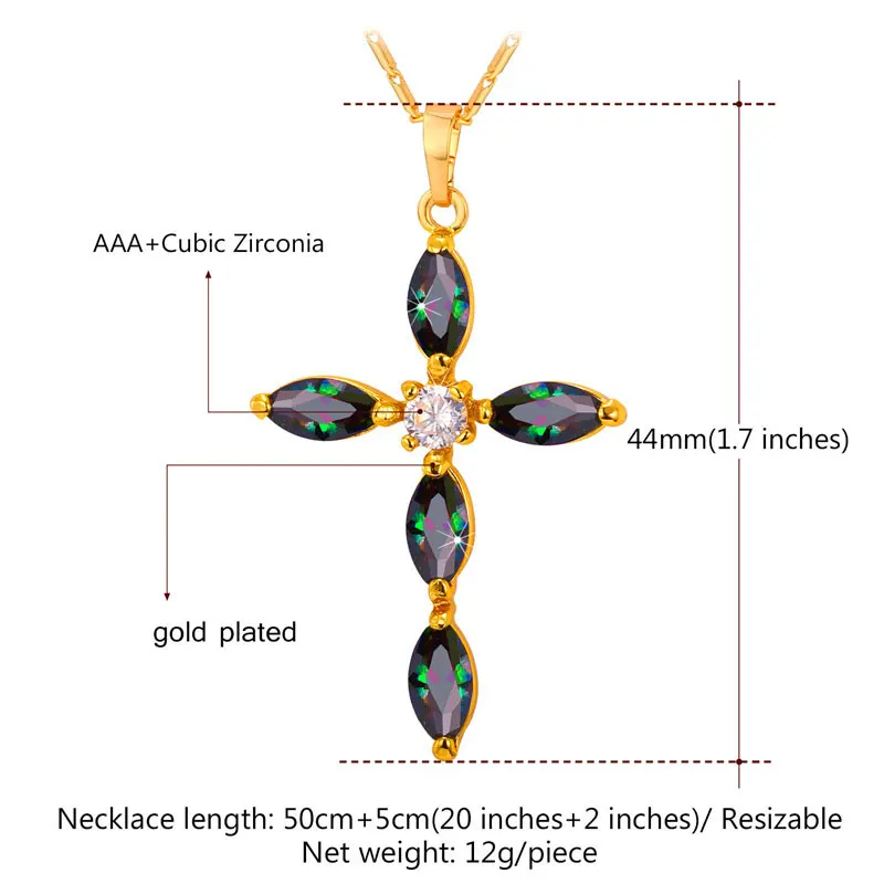 Женское ожерелье с цепочкой золотое/серебряное кубическим цирконием и кулонами