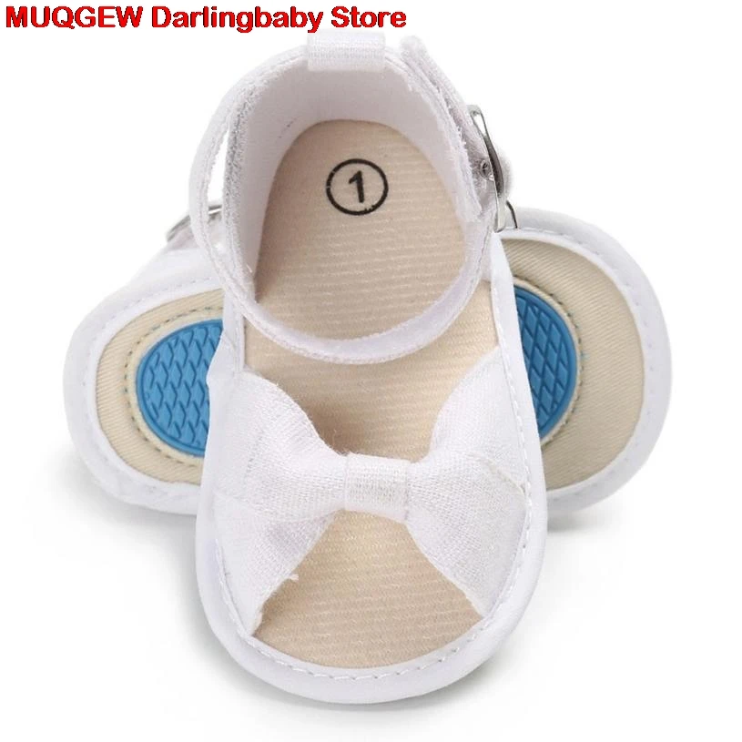 Летние детские сандалии для новорожденных Парусиновые однотонные мягкие