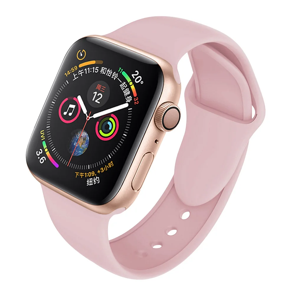 Sand Powder Ремешок SCELTECH для apple watch band 4 3 Iwatch band 38 мм 42 мм для apple watch ремешок 44 мм 40 мм спортивный силиконовый браслет ремешок для часов - Цвет: Sand Powder