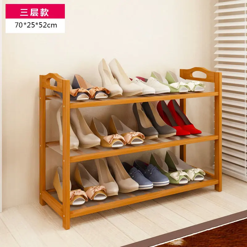 Трехуровневый Твердый Деревянный шкафчик для обуви Nan бамбуковые обувные