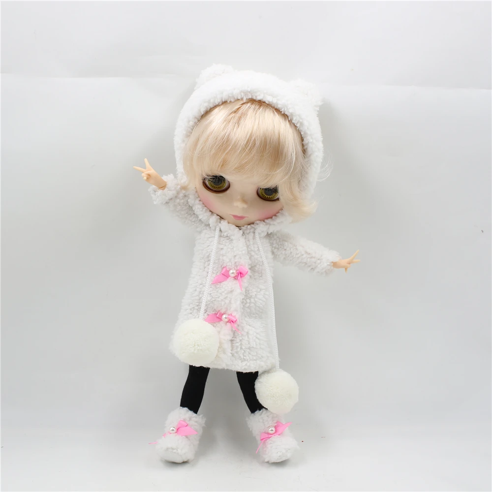 Clothes For 1/6 Blyth White Long Dress With Headwear& Waistcoat Pastoral Style