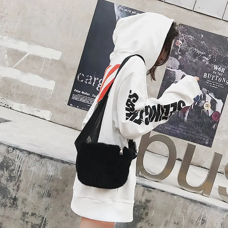 Модные поясные сумки для девочек-подростков Роскошные Плюшевые через плечо