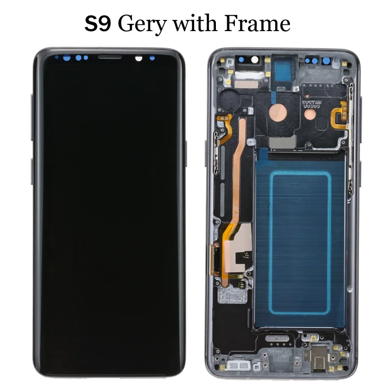 S9 Gery Frame Супер AMOLED Замена для SAMSUNG Galaxy S9 lcd сенсорный экран дигитайзер с рамкой S9 G960 lcd+ сервисная посылка - Цвет: S9 Gery Frame