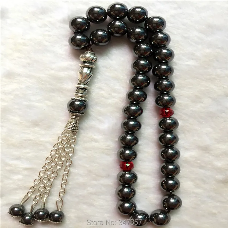 Новое поступление 8 мм гематит камень круглой формы 33 молитвенные бусины