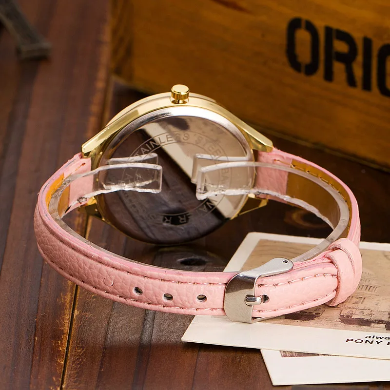 Новинка 2017 женские модные повседневные часы милые для девушек с цветным узором