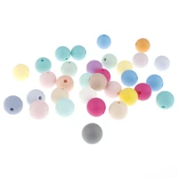 9mm round loose silicone teething beads for jewelry making 50pcs diy chewable baby teething necklace teether accessories