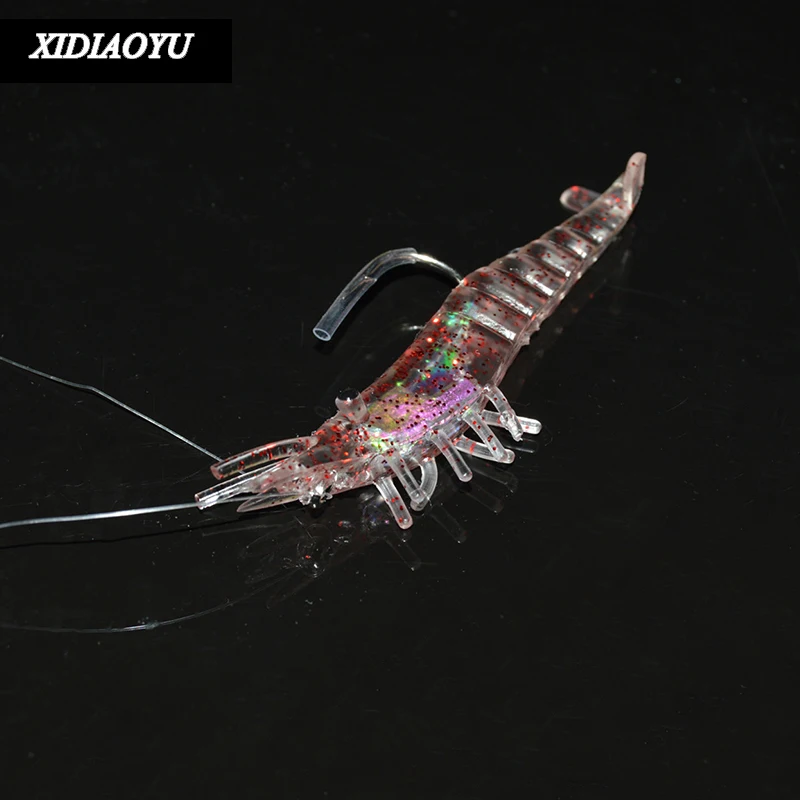 XIDIAOYU 4 шт. 10cm15g многосекционная мягкая креветка золотой порошок Красного золота набор пудры свинцовые креветки Рыбная приманка
