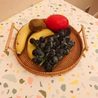 Поднос из ротанга ручной работы, импортный лоток для хлеба, фруктов, закусок, чая, чайного столика, журнального столика, корзина для хранения, игольчатая корзина