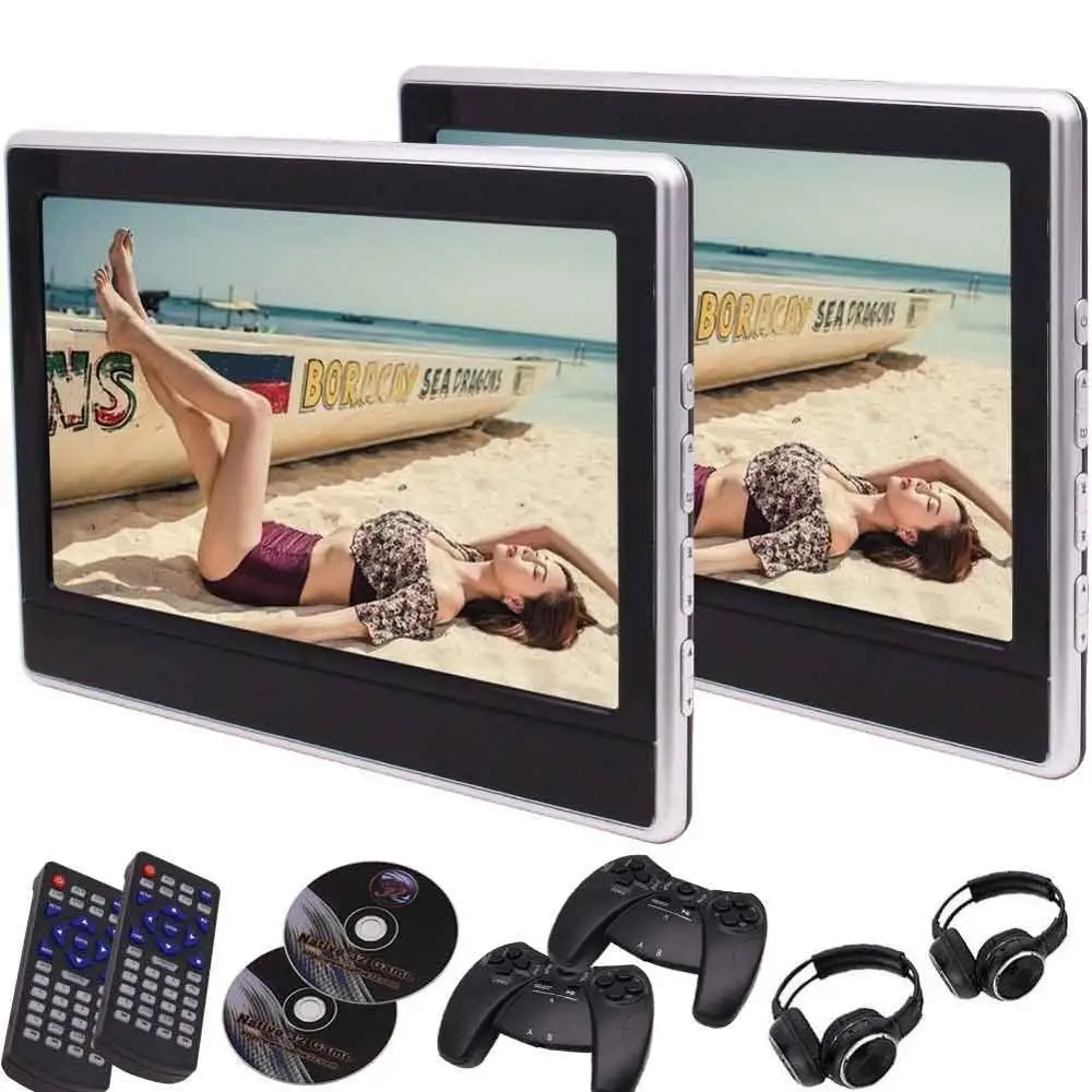 2 х 11 6 дюйма автомобильные мониторы TFT Экран подголовник DVD видео плеер MP4 USB TF порт