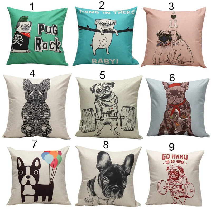 Забавные спортивные скейт бульдог чехол для подушки катание быка подушка собак