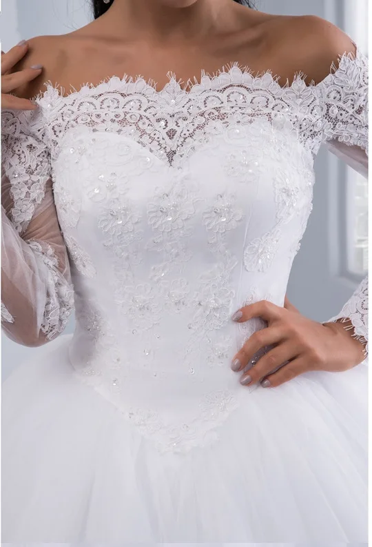 Vestidos de novia 2020 элегантные кружевные Длинные платья для свадьбы с открытыми плечами