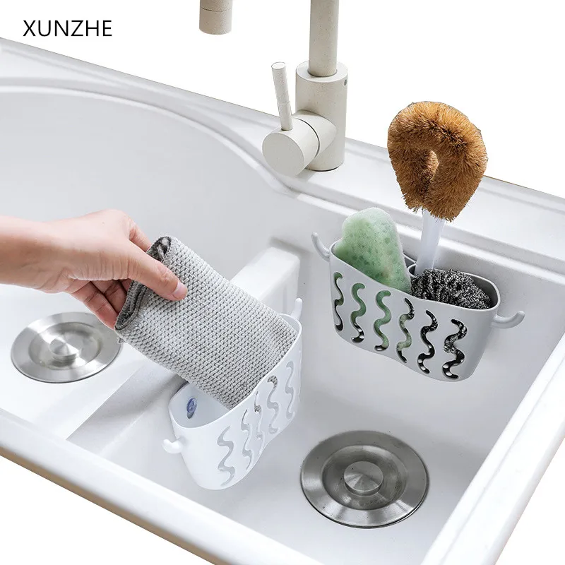 XUNZHE новая кухонная корзина для хранения без ударов на присоске подвесная корзина для хранения кран губка сливная корзина кухонные принадлежности полка