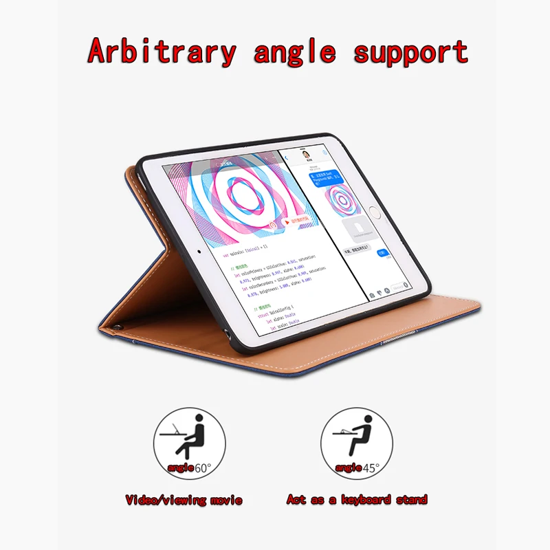 Для нового iPad 2017 2018 9 7 для Air2 Air1 дюймов Высокое качество холщовый PU кожаный Смарт