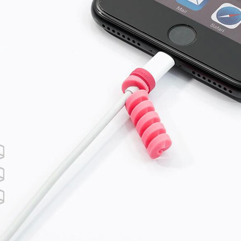 JKING 10Pcs Flexible Spiral Tube Cable Winder Protector Wire Cord Organizer Protetor for Apple Watch iPhone Charging | Электроника
