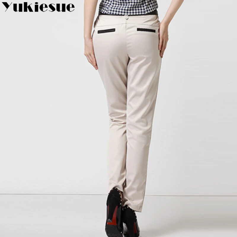 High waist trousers for women pants capri 2018 summer autumn OL office formal cotton pencil Women's suits Plus size xxl | Женская