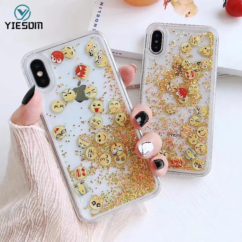 Милый Забавный чехол для телефона Smail iPhone X XR XS Max 8 7 6 6S Plus мигающий динамический