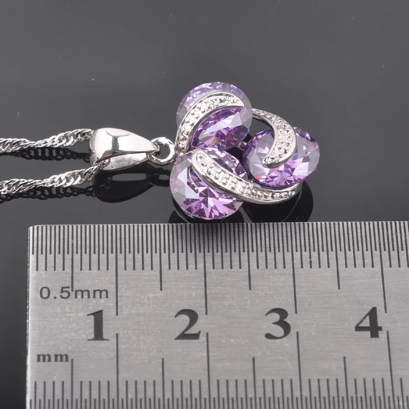 Свадебные украшения Фиолетовый Кристалл для женщин штампованный серебряный