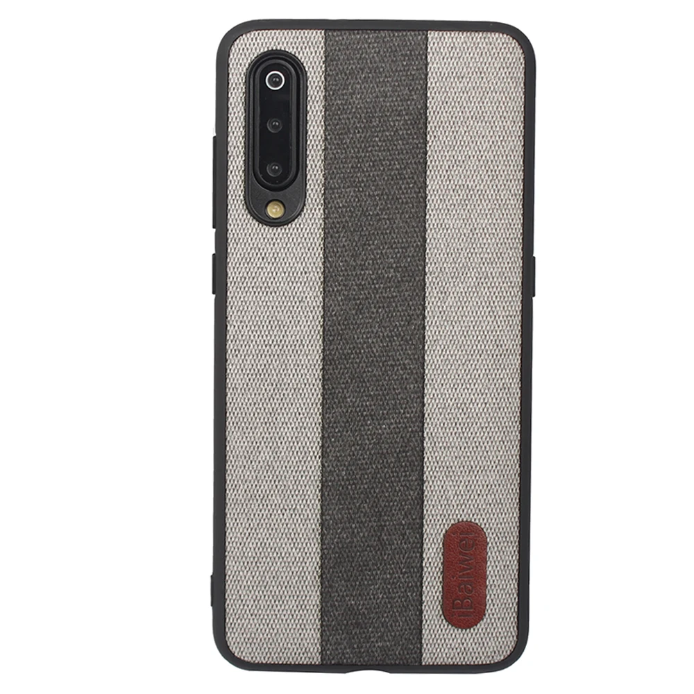 Black two gray Для Xiaomi mi 9 модный тканевый Мягкий силиконовый чехол mi 9 чехол для телефона Xiaomi mi 9 пластиковый жесткий компьютер защитный чехол - Цвет: Black two gray