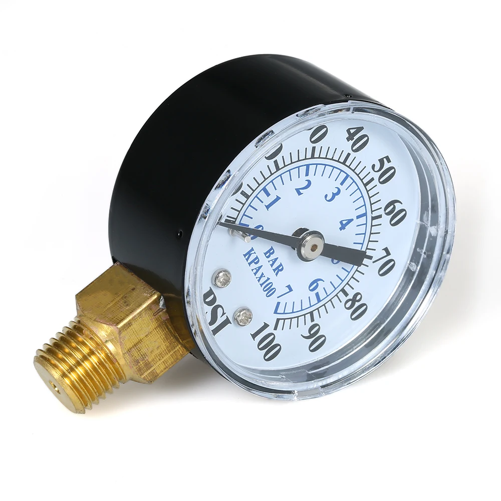 0 ~ 100psi Манометр барометр 7 бар двойной масштаб механический манометр фильтр для