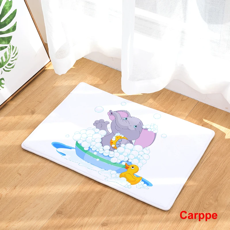 Cartoon Flannel Carpet Elephant Temptation Printing Mat For Living Room 40x60cm 50X80cm Door mat Rectangle Tapete | Дом и сад