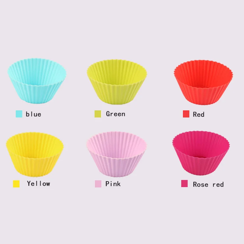 Multiple Colour Cake Mold Easy to Clean Muffin Cup Bakeware Pudding Jelly Baking Tools Round Silica Gel 7CM | Дом и сад