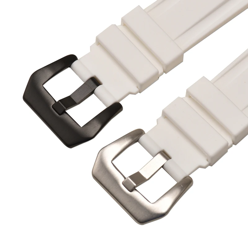 HQ Silicone Strap 20 22 24 26mm Camouflage watch band Silicone Rubber Watchband replacement For PAM Strap And steel buckle