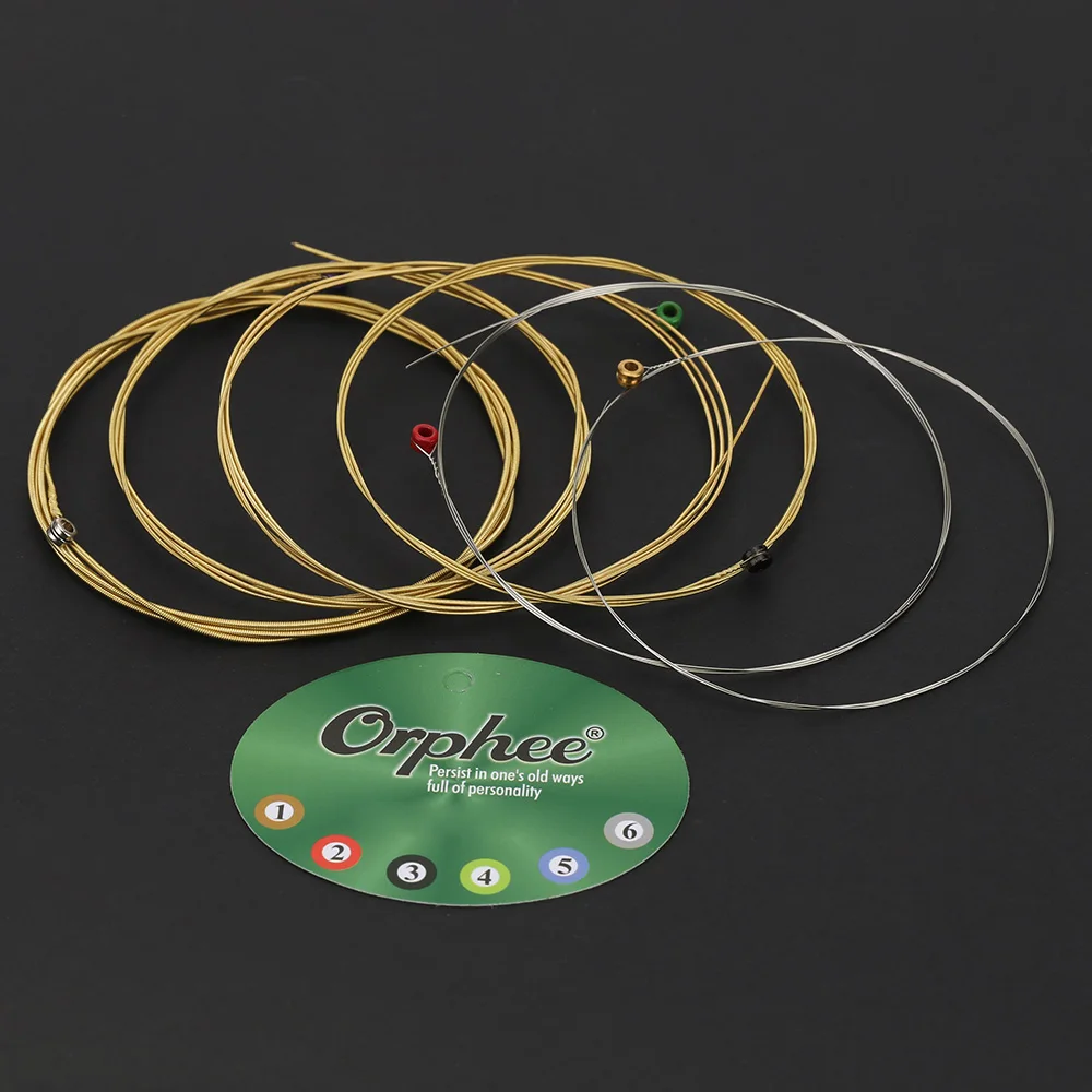 

Orphee Guitar Electric Guitar String Set (.010-.047) Ultra Light Rally Rainbow Color Folk Guitar String