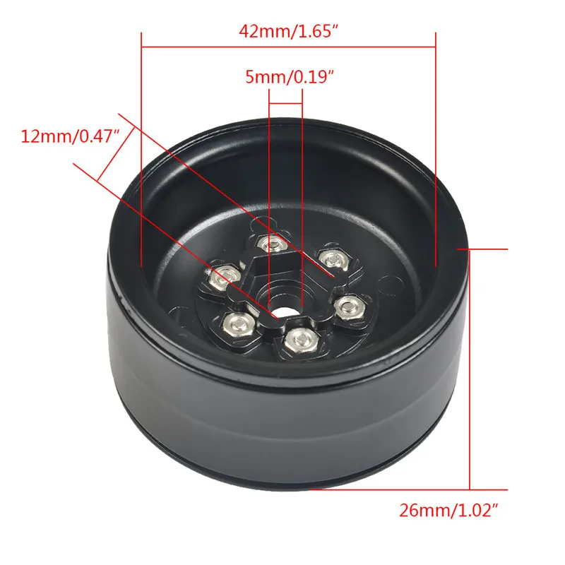 55 сверхмощный 1,9 дюймов Beadlock колеса диски для Радиоуправляемая модель axial SCX10 D90 D110 TRX-4