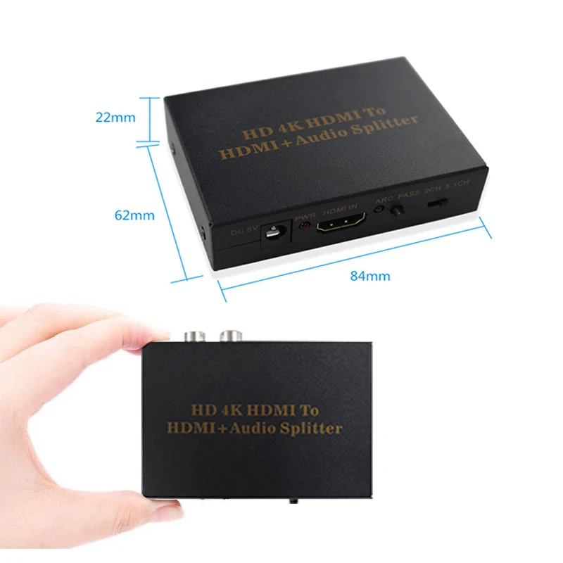 4K HDMI аудио сплиттер экстрактор Toslink оптический SPDIF + L/R выход конвертер адаптер