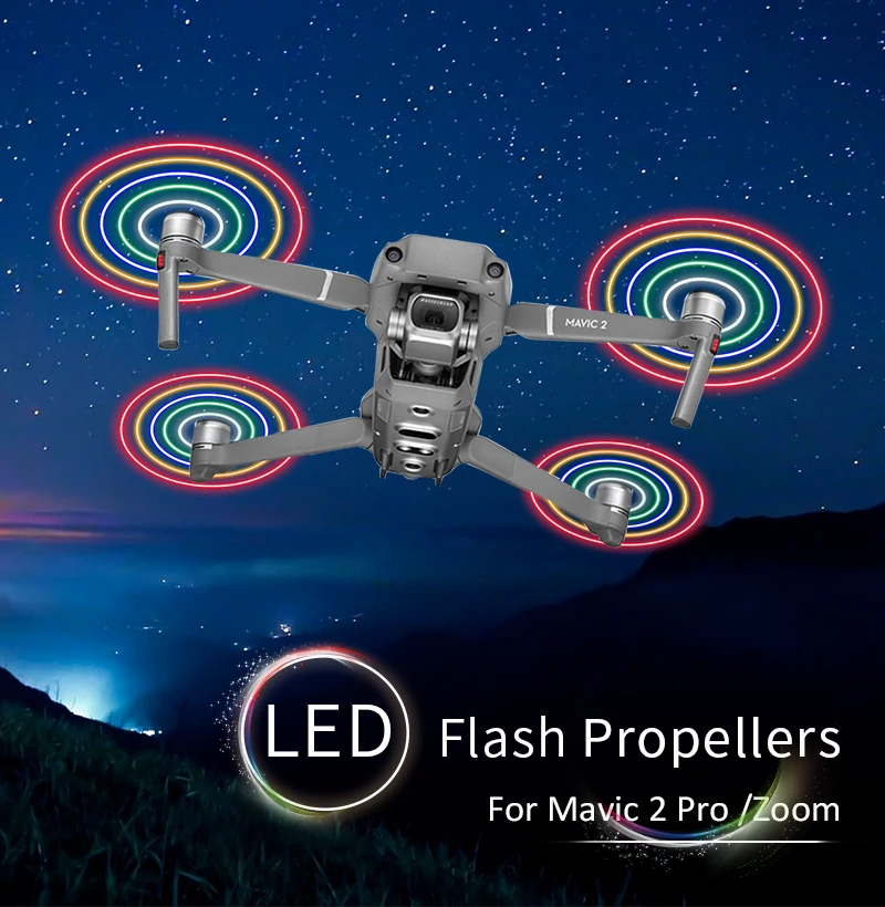 DJI MAVIC2 светодиодный светящийся весло для вспышки RC Квадрокоптер зарядка шумоподавление комплектующие винта для Mavic 2 Pro/Zoom Drone