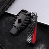 carbon fiber pc car key cover case for mercedes benz cls cla gl r slk amg a b c s class remote holder accessories keychain