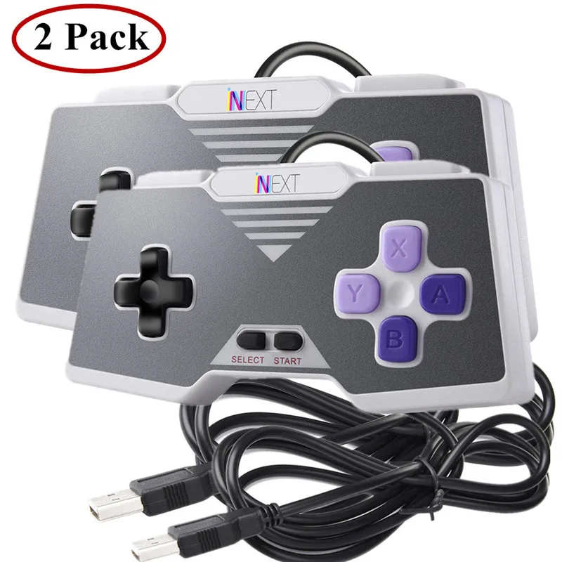 2pck purple 2pck USB контроллер Классический игровой джойстик контроллер для SNES игровой коврик для Windows PC MAC компьютерный джойстик - Цвет: 2pck purple