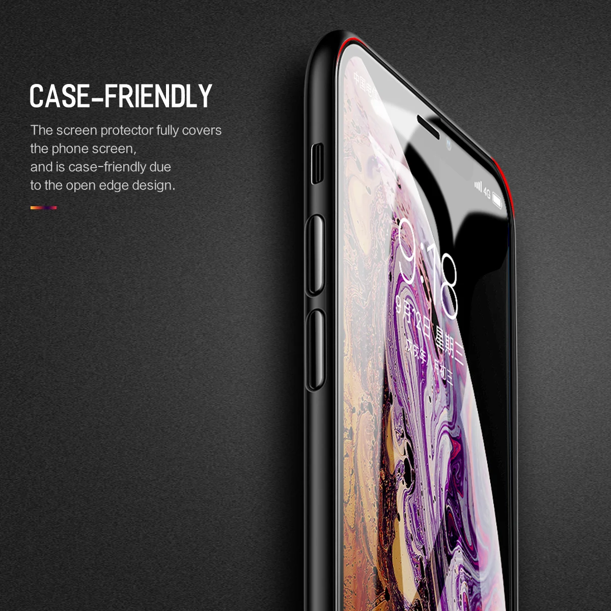 ROCK Полное покрытие экрана протектор для iPhone XS Max изогнутый край Ультратонкий Закаленное стекло для iPhone 6,"