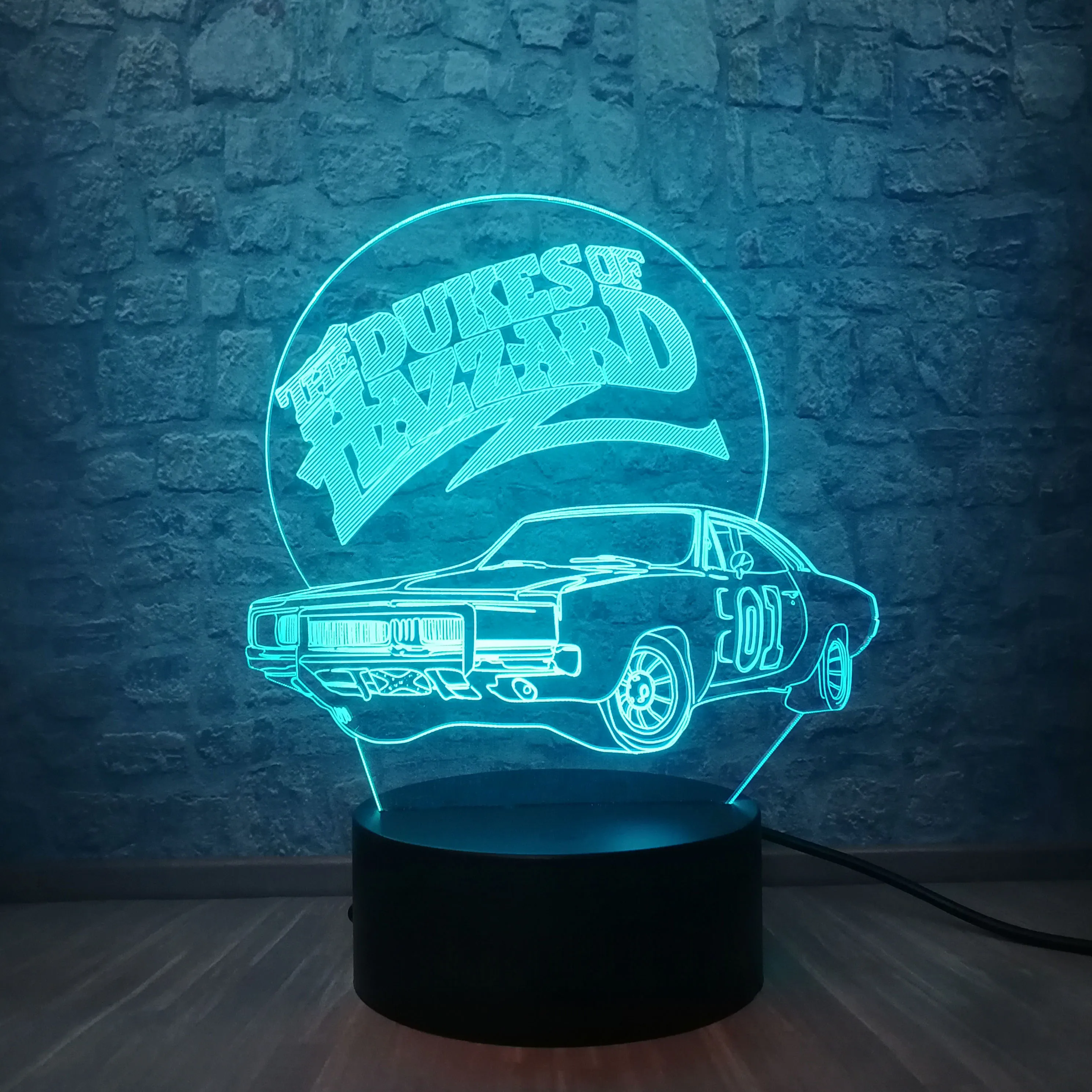 3D Hazzard автомобильная светодиодная лампа USB ночной Светильник многоцветный Lava RGB