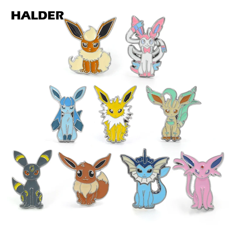 Аниме halder Pokemon Monsters Eevee Броши Одежда рюкзак шпильки сумочки значок украшения, аксессуары в подарок для детей для женщин и мужчин