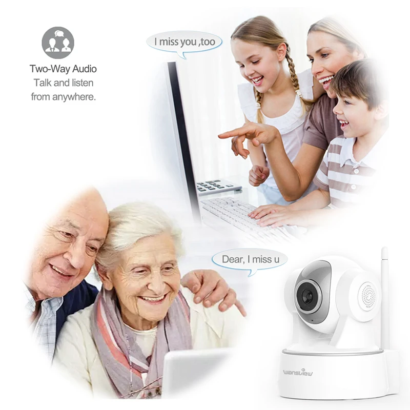 Wansview Q2 2.0MP 1080P IP камера WiFi охранное наблюдение беспроводная домашняя 30fps монитор
