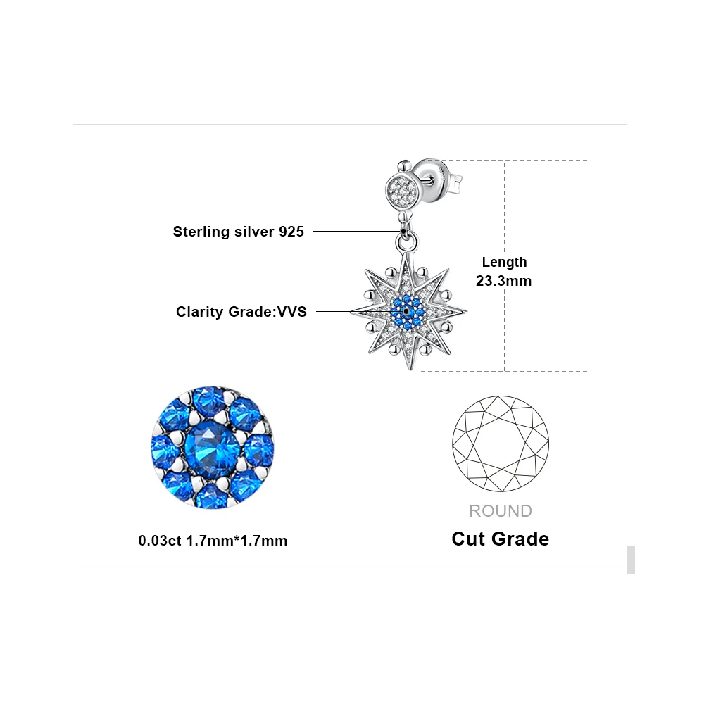 Ювелирный дворец Лунная звезда созданная шпинель висячие серьги 925 пробы