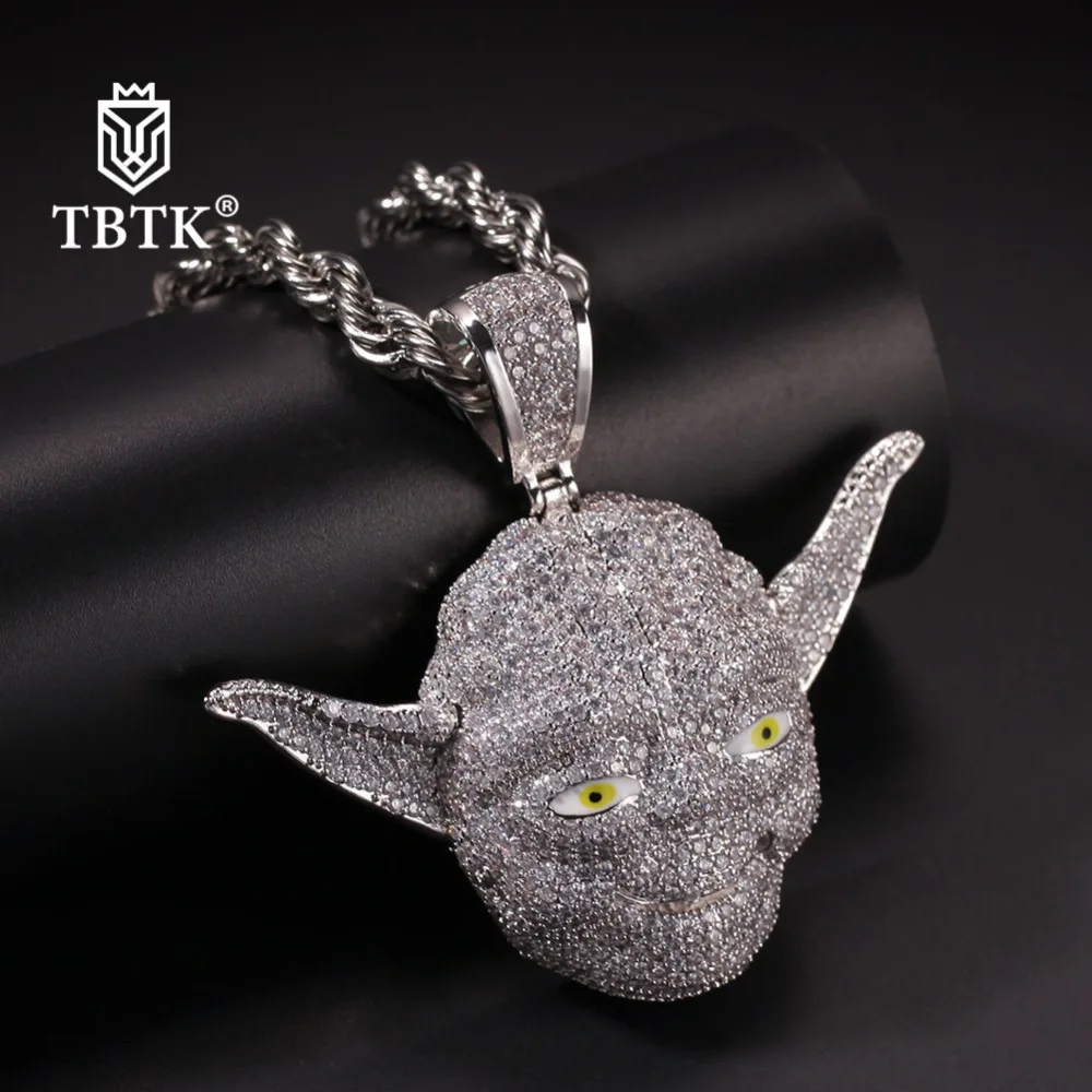 TBTK Yoda модель кулон ожерелье ювелирные изделия для мужчин костюм Сверкающий